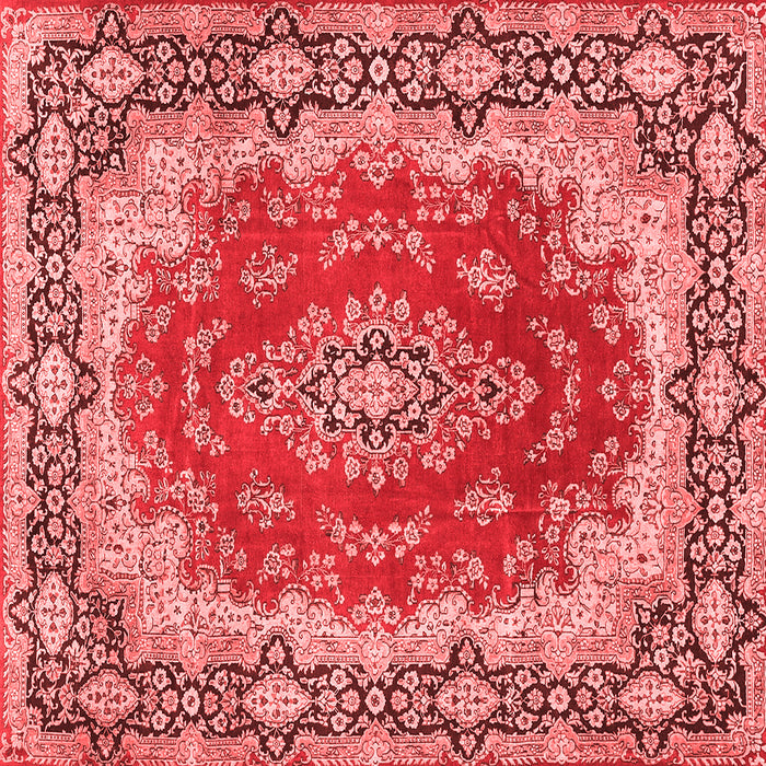 Machine Washable Medallion Red Traditional Rug, wshtr445red