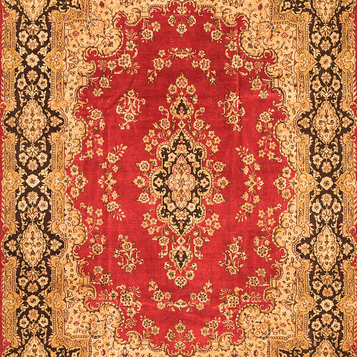 Medallion Orange Traditional Rug, tr445org