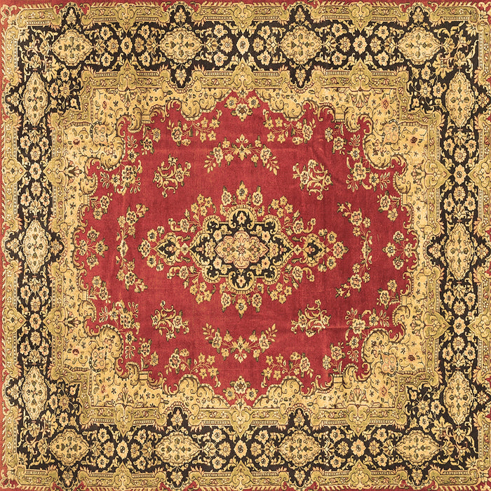 Square Medallion Brown Traditional Rug, tr445brn