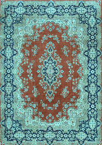 Medallion Light Blue Traditional Rug, tr445lblu