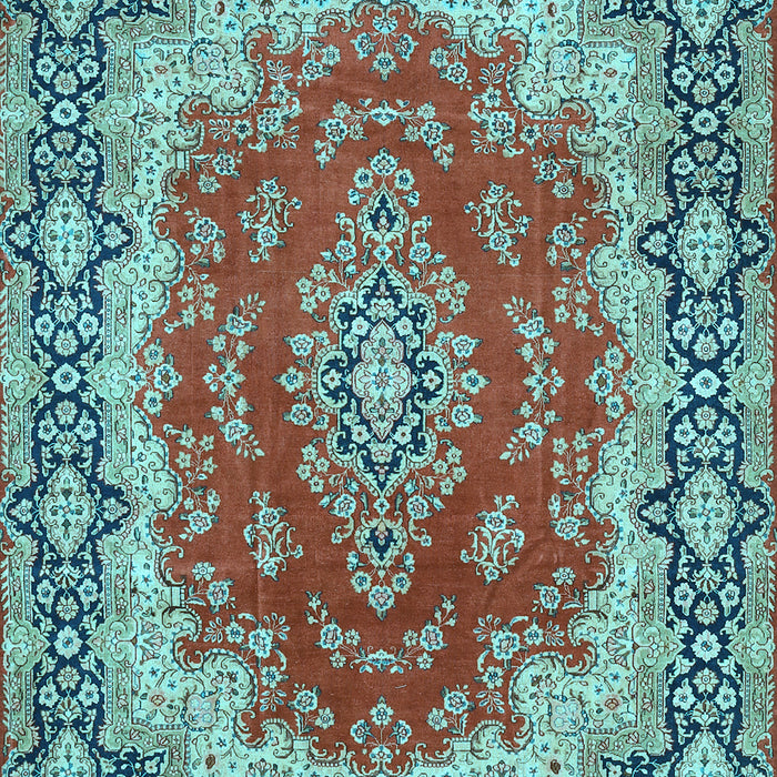 Medallion Light Blue Traditional Rug, tr445lblu