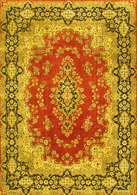 Medallion Yellow Traditional Rug, tr445yw