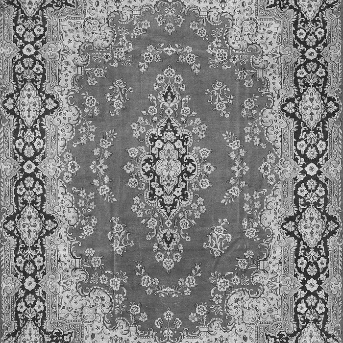 Serging Thickness of Machine Washable Medallion Gray Traditional Rug, wshtr445gry