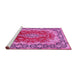 Sideview of Machine Washable Medallion Pink Traditional Rug, wshtr445pnk