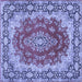 Square Medallion Blue Traditional Rug, tr445blu