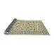 Sideview of Traditional Khaki Green Persian Rug, tr446