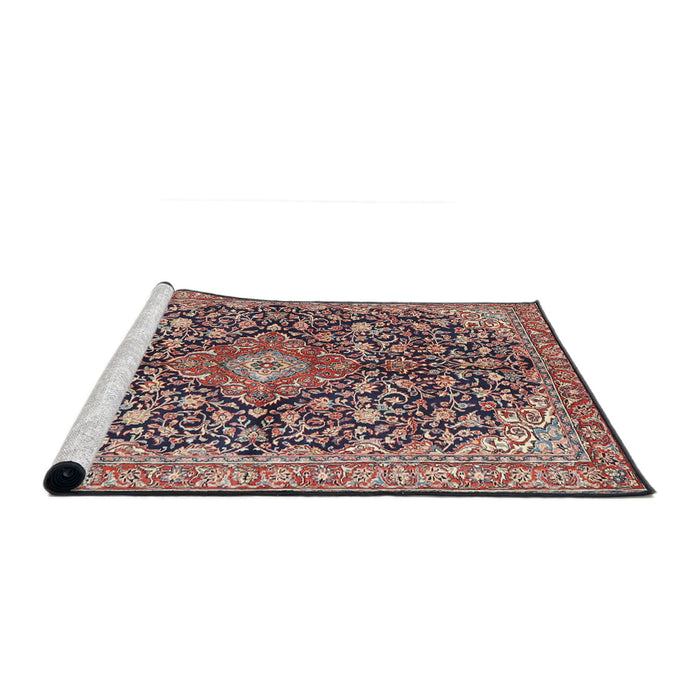 Sideview of Machine Washable Traditional Tan Brown Rug, wshtr4460