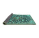 Sideview of Medallion Turquoise Traditional Rug, tr4460turq