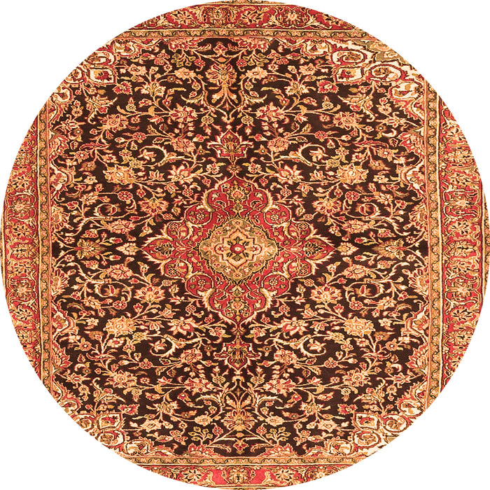 Machine Washable Medallion Orange Traditional Area Rugs, wshtr4460org