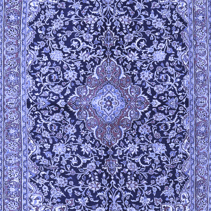 Machine Washable Medallion Blue Traditional Rug, wshtr4460blu