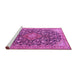 Sideview of Machine Washable Medallion Pink Traditional Rug, wshtr4460pnk