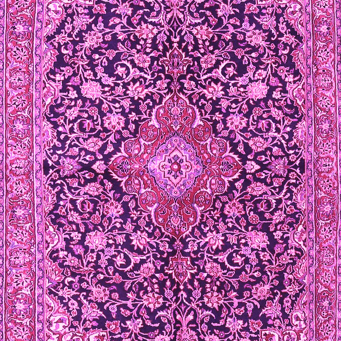 Machine Washable Medallion Pink Traditional Rug, wshtr4460pnk