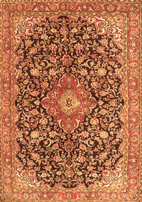 Medallion Orange Traditional Rug, tr4460org