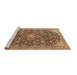 Sideview of Machine Washable Medallion Brown Traditional Rug, wshtr4460brn