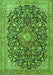 Serging Thickness of Machine Washable Medallion Green Traditional Area Rugs, wshtr4460grn