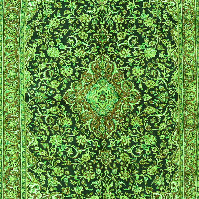 Serging Thickness of Machine Washable Medallion Green Traditional Area Rugs, wshtr4460grn