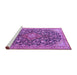 Sideview of Machine Washable Medallion Purple Traditional Area Rugs, wshtr4460pur