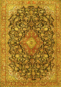 Medallion Yellow Traditional Rug, tr4460yw