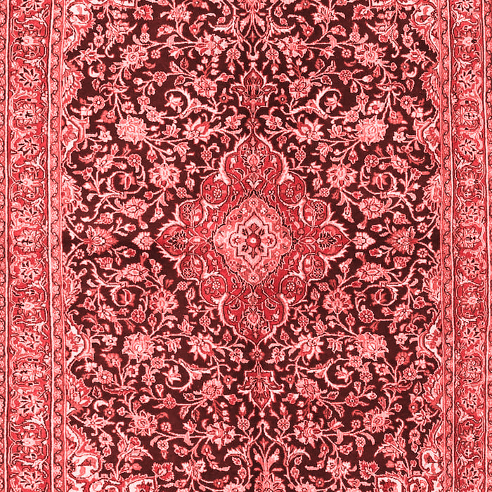 Machine Washable Medallion Red Traditional Rug, wshtr4460red