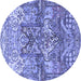 Round Persian Blue Traditional Rug, tr4461blu