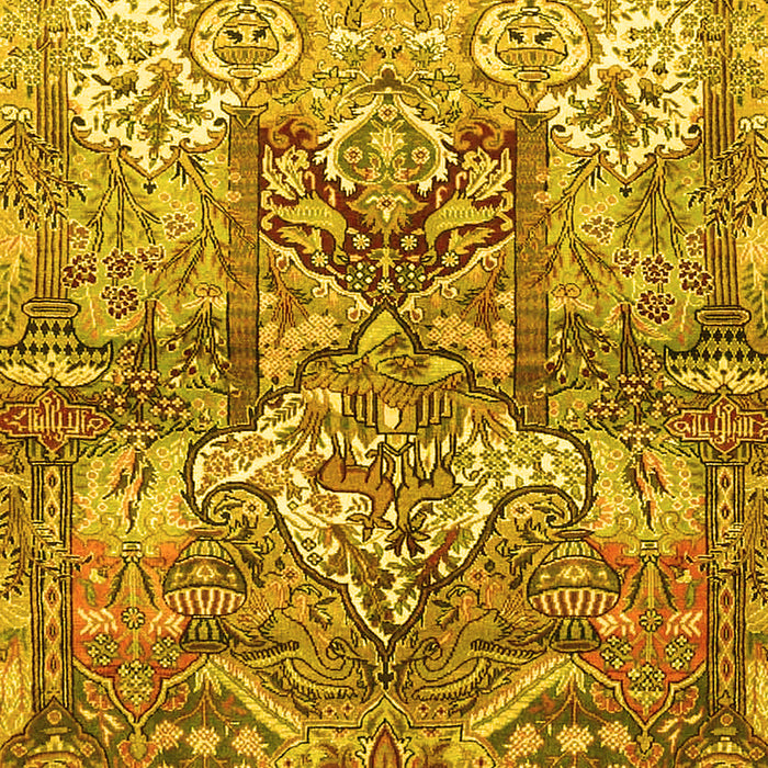 Machine Washable Persian Yellow Traditional Rug, wshtr4461yw