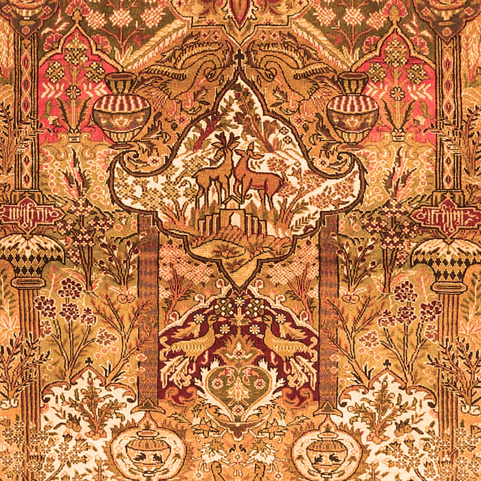 Serging Thickness of Machine Washable Persian Orange Traditional Area Rugs, wshtr4461org