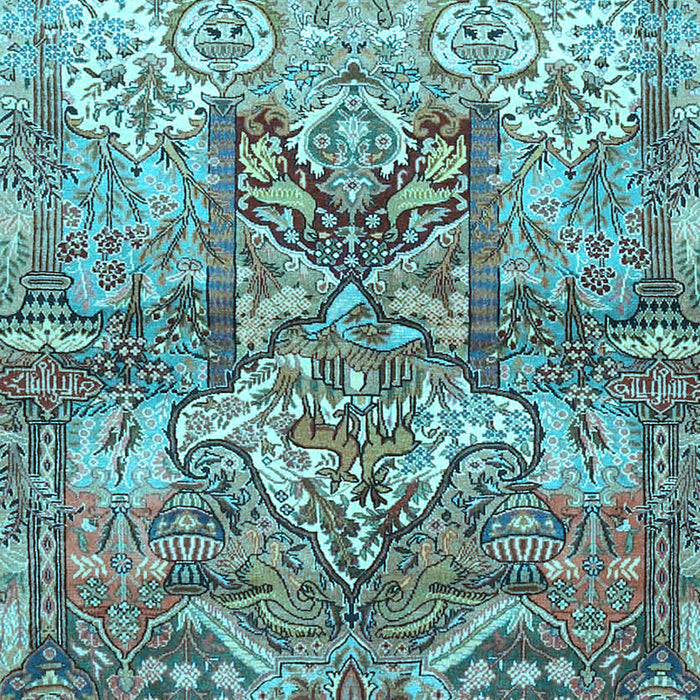 Machine Washable Persian Light Blue Traditional Rug, wshtr4461lblu