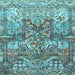 Square Machine Washable Persian Light Blue Traditional Rug, wshtr4461lblu