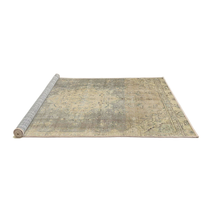 Sideview of Machine Washable Traditional Brown Rug, wshtr4462