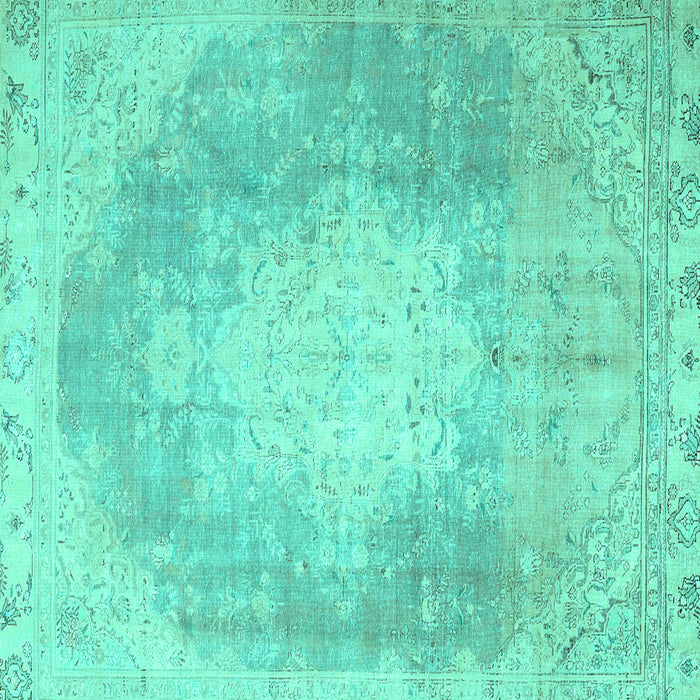 Square Machine Washable Persian Turquoise Traditional Area Rugs, wshtr4462turq