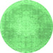 Round Persian Emerald Green Traditional Rug, tr4462emgrn
