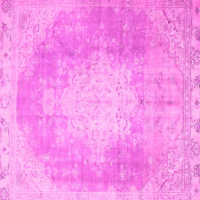 Square Machine Washable Persian Pink Traditional Rug, wshtr4462pnk