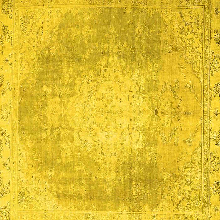 Square Persian Yellow Traditional Rug, tr4462yw