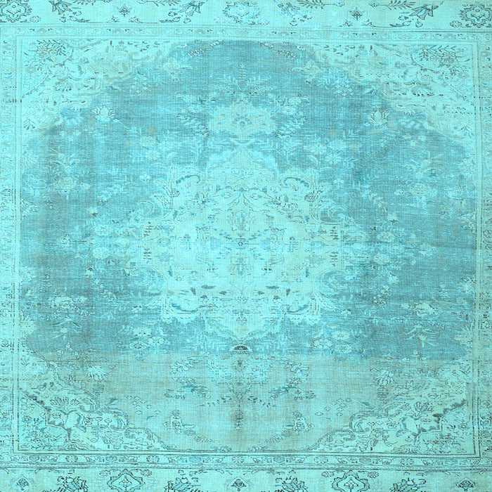 Square Machine Washable Persian Light Blue Traditional Rug, wshtr4462lblu