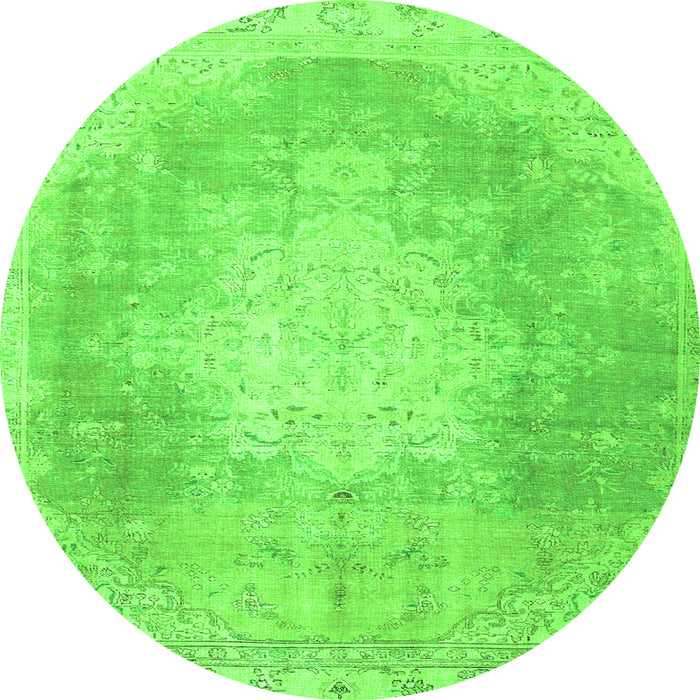 Square Persian Green Traditional Rug, tr4462grn