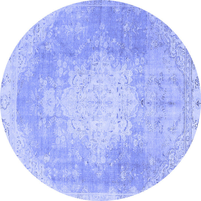 Round Persian Blue Traditional Rug, tr4462blu