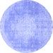 Round Persian Blue Traditional Rug, tr4462blu