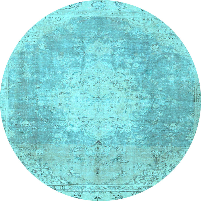 Round Persian Light Blue Traditional Rug, tr4462lblu