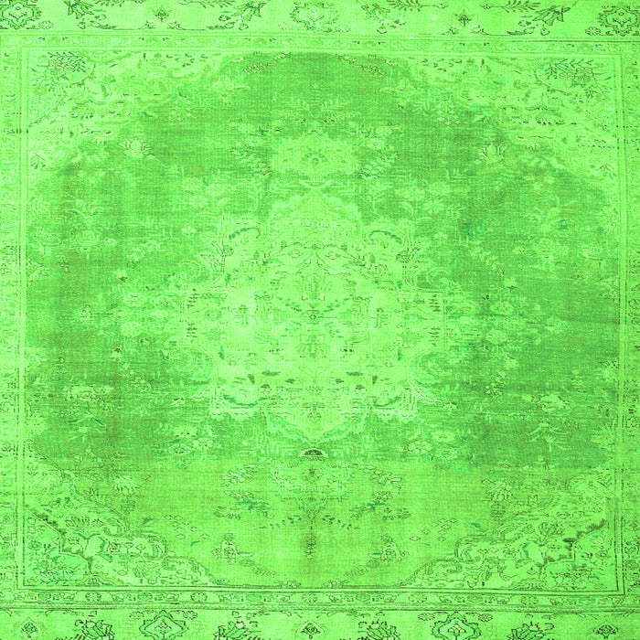Round Machine Washable Persian Green Traditional Area Rugs, wshtr4462grn