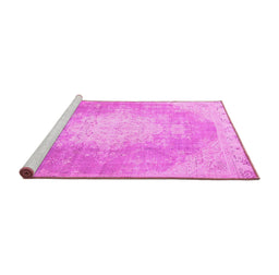 Sideview of Machine Washable Persian Pink Traditional Rug, wshtr4462pnk
