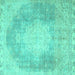 Square Persian Turquoise Traditional Rug, tr4462turq