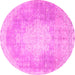 Round Persian Pink Traditional Rug, tr4462pnk