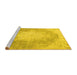 Sideview of Machine Washable Persian Yellow Traditional Rug, wshtr4462yw