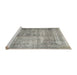 Sideview of Machine Washable Traditional Sage Green Rug, wshtr4463
