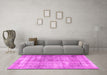 Machine Washable Persian Pink Traditional Rug in a Living Room, wshtr4463pnk