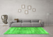 Machine Washable Persian Green Traditional Area Rugs in a Living Room,, wshtr4463grn