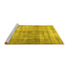 Sideview of Machine Washable Persian Yellow Traditional Rug, wshtr4463yw