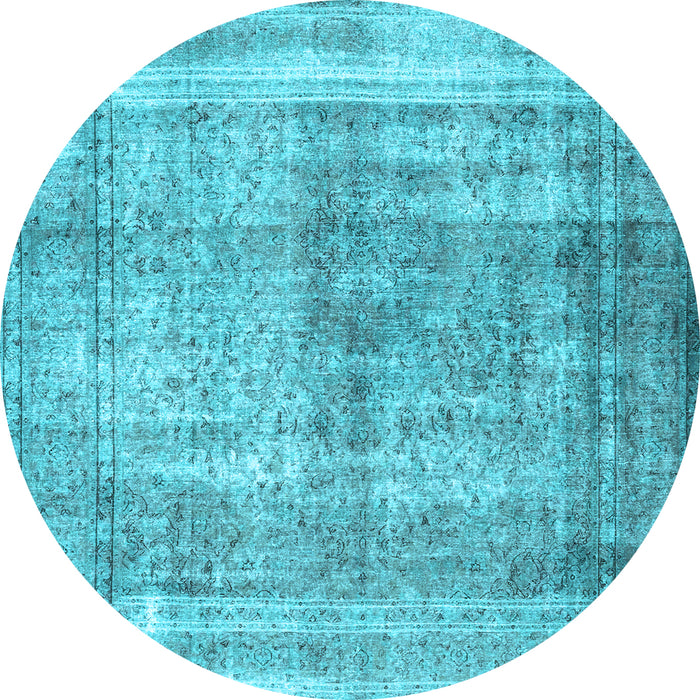 Round Persian Light Blue Traditional Rug, tr4463lblu