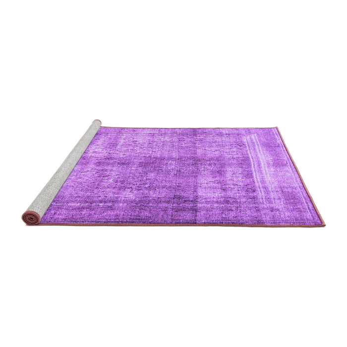 Sideview of Machine Washable Persian Purple Traditional Area Rugs, wshtr4463pur
