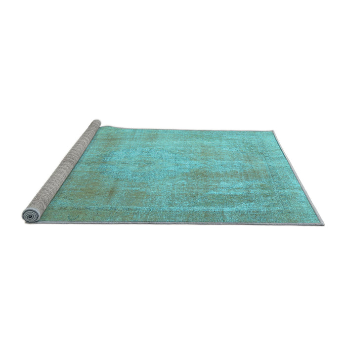 Sideview of Machine Washable Persian Light Blue Traditional Rug, wshtr4464lblu